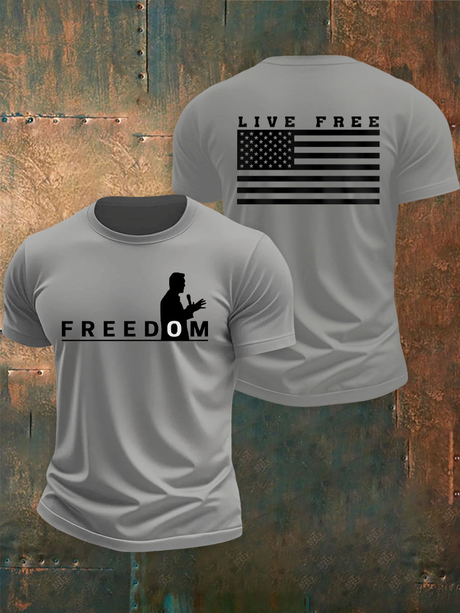 Freedom USA Flag Live Free T-Shirt Freedom Tshirt Charlie Kirk