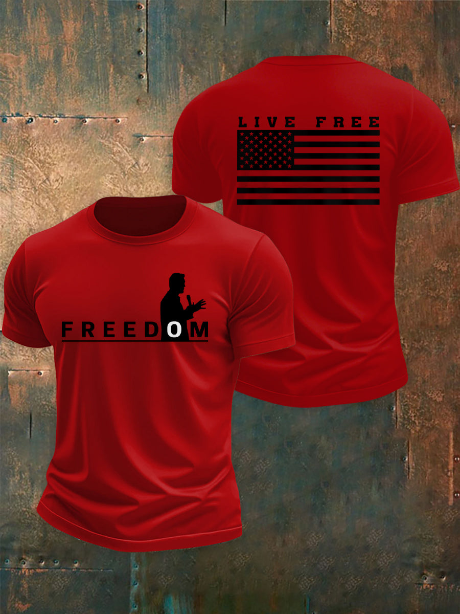 Freedom USA Flag Live Free T-Shirt Freedom Tshirt Charlie Kirk