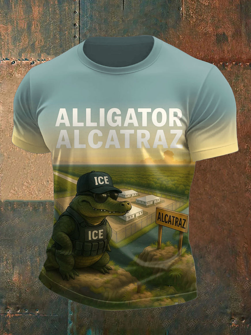 Funny Prison Alligator Alcatraz Dark Humor T-Shirt Funny Alligator Shirt Gifts For Dad - Liberish