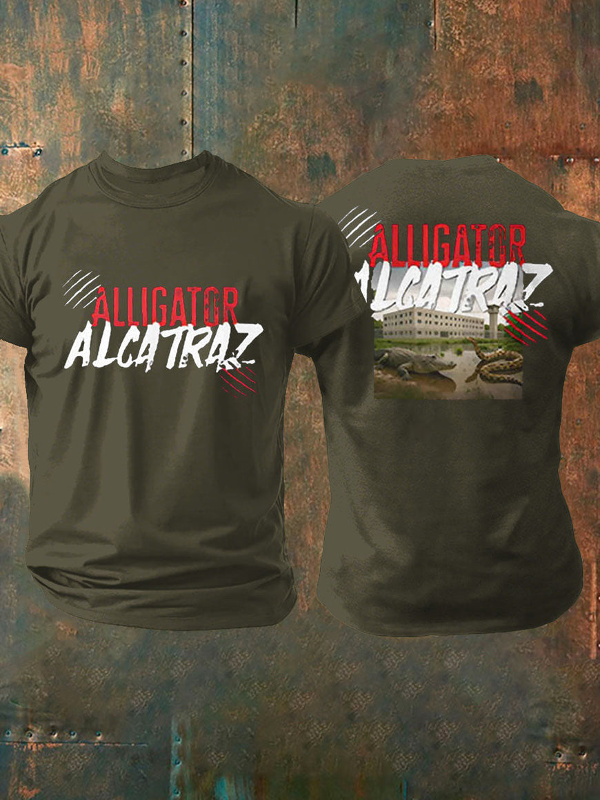 Funny Prison Alligator Alcatraz Dark Humor T-Shirt Swamp Humor Graphic Tee - Liberish