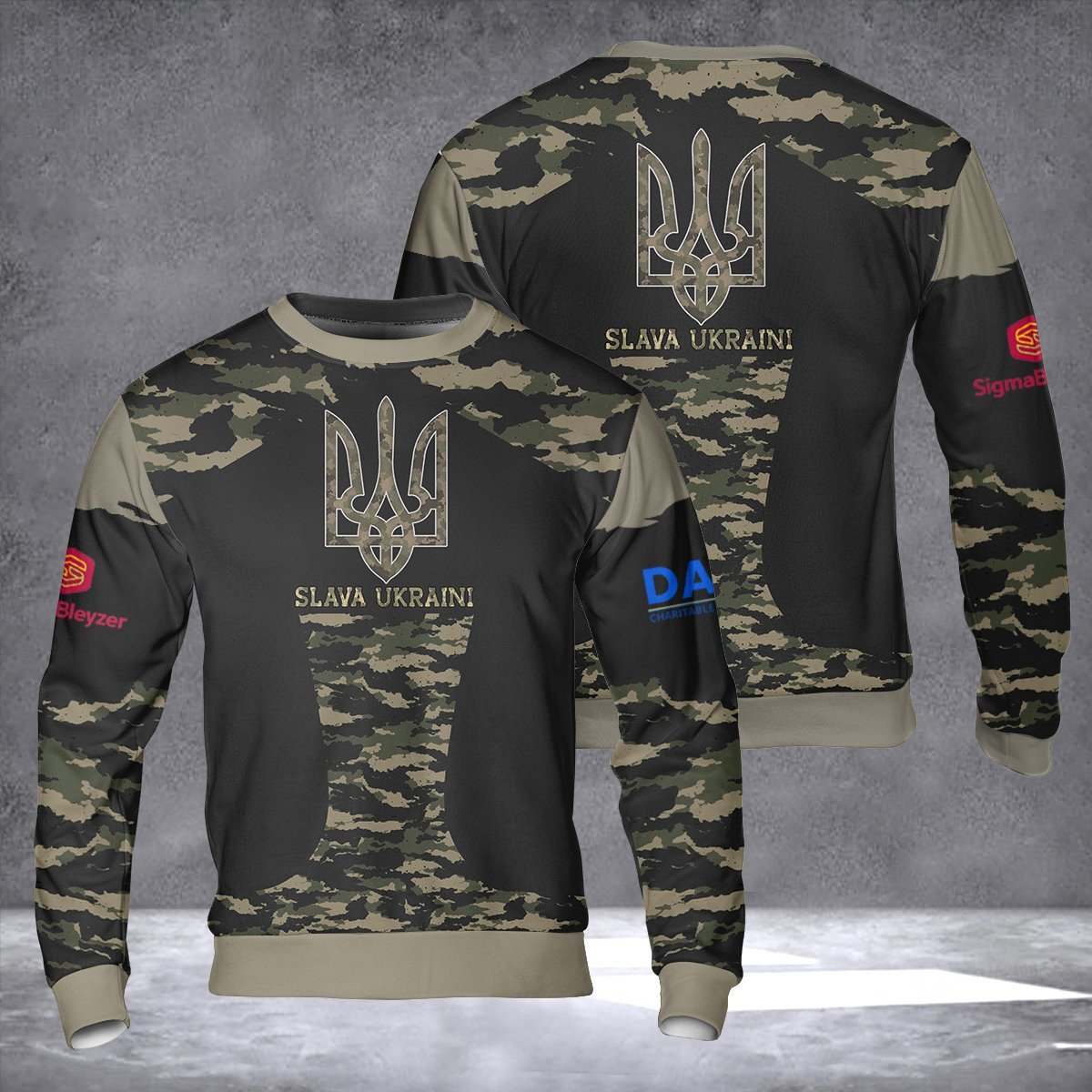 DAAR Foundation Sweatshirt Slava Ukraini Ukraine Camo Clothing.