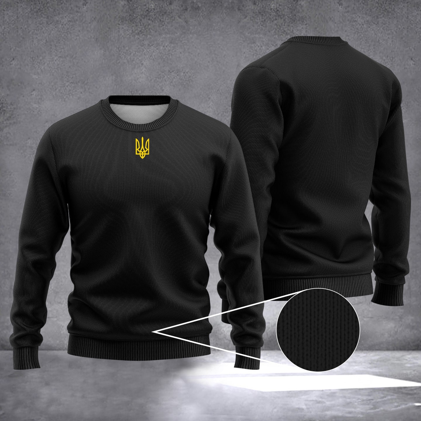 Zelensky Sweatshirt Ukrainian Trident Symbol Zelensky Green Sweatshirt