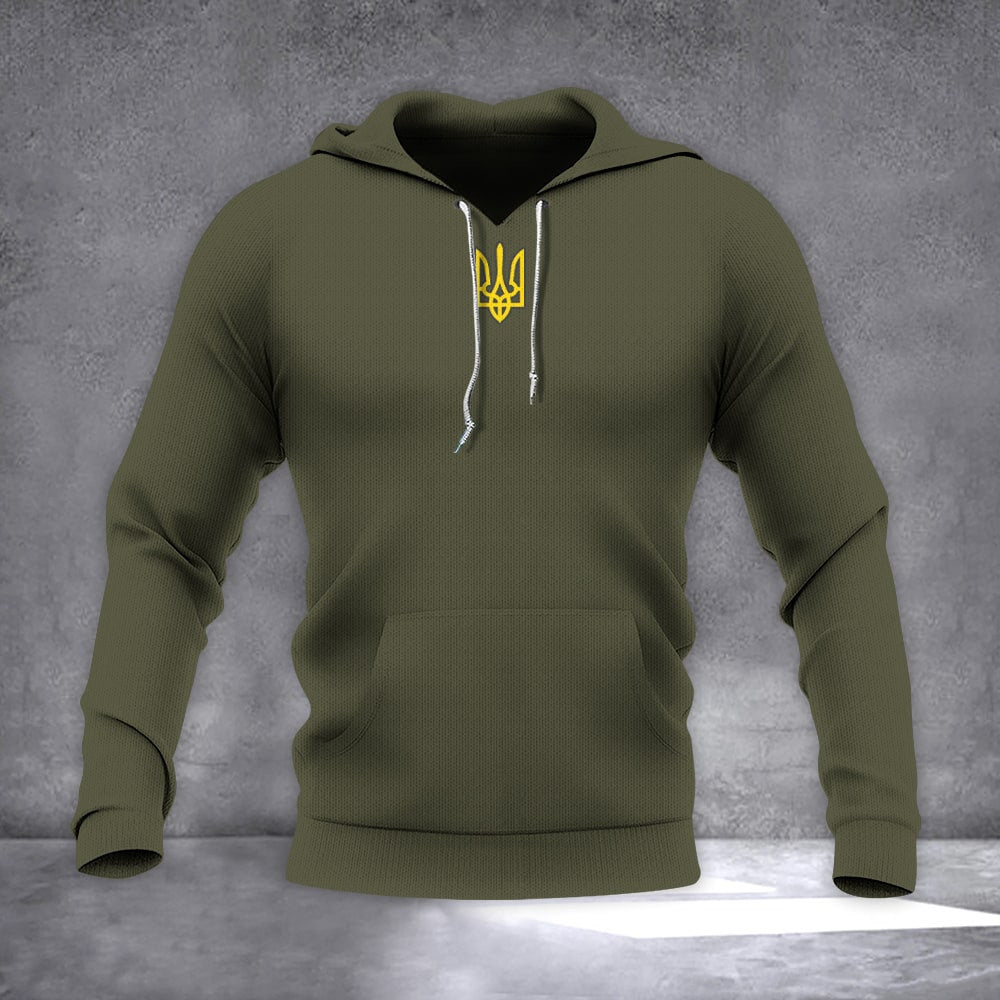 Zelensky Sweatshirt Ukrainian Trident Symbol Zelensky Green Sweatshirt