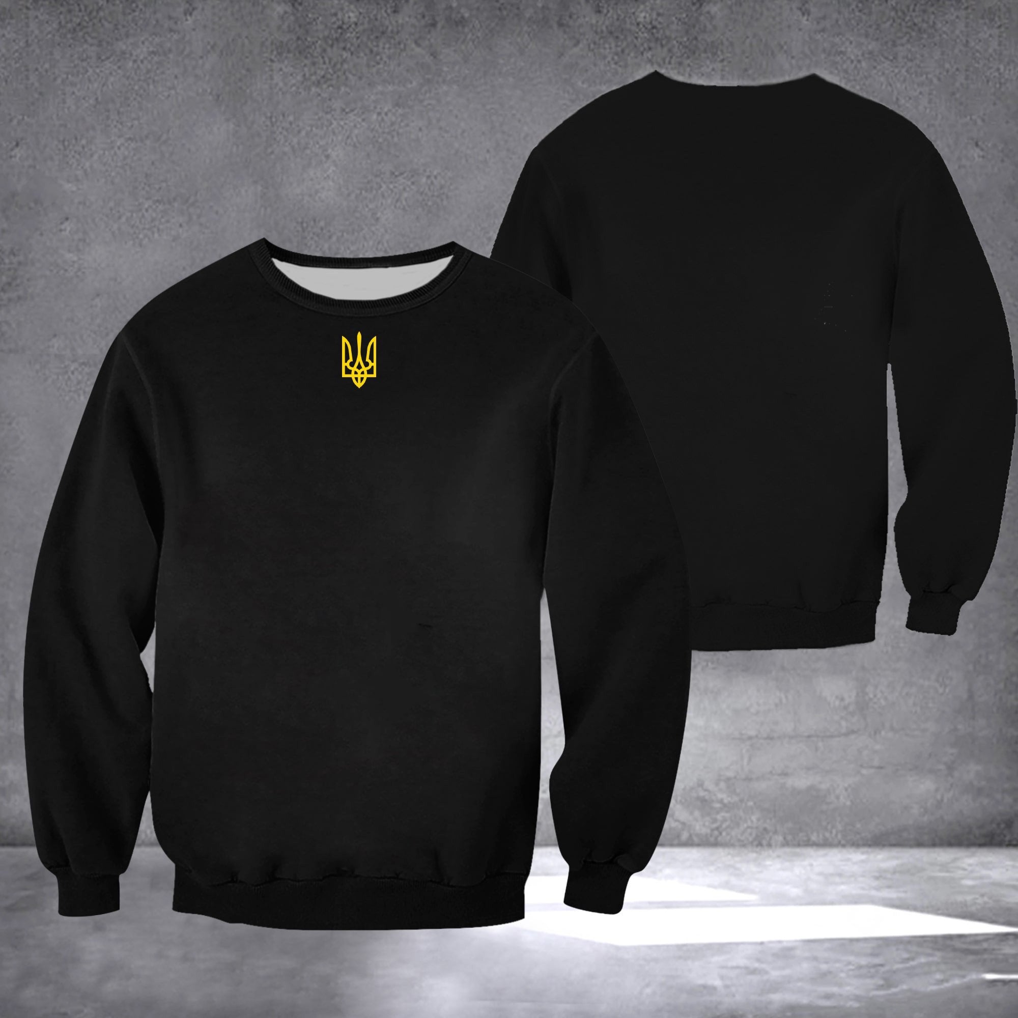 Zelensky Sweatshirt Ukrainian Trident Symbol Zelensky Green Sweatshirt