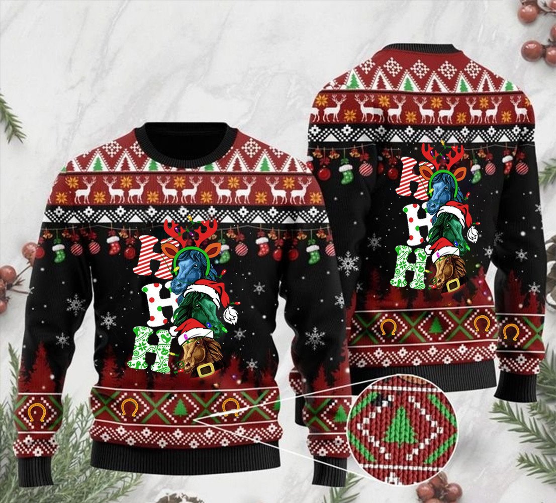 Horse Ho Ho Ho Sweater Merry Christmas Sweatshirt Christmas Gifts For Horse Lovers