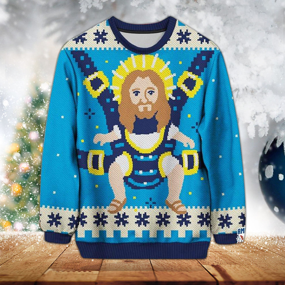 God Jesus Ugly Christmas Sweater Sweatshirt Happy Xmas 2021 Clothes Gifts For Christian