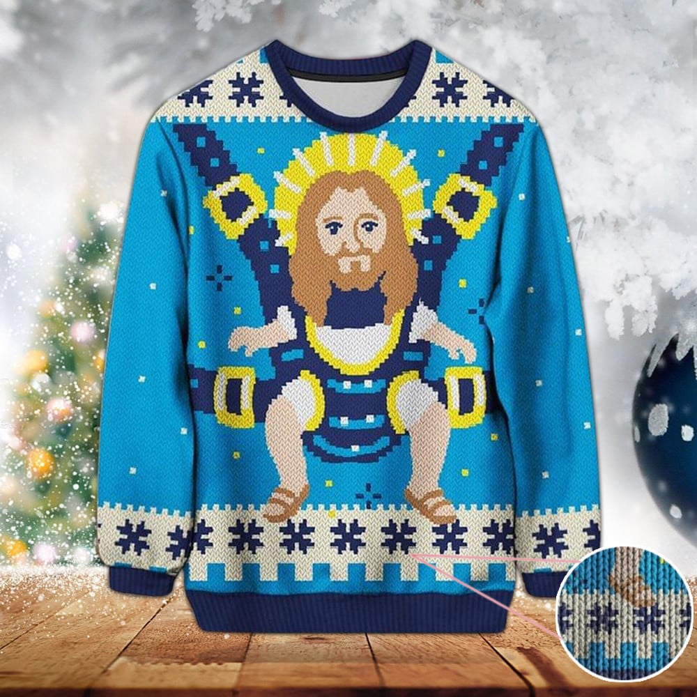 God Jesus Ugly Christmas Sweater Sweatshirt Happy Xmas 2021 Clothes Gifts For Christian