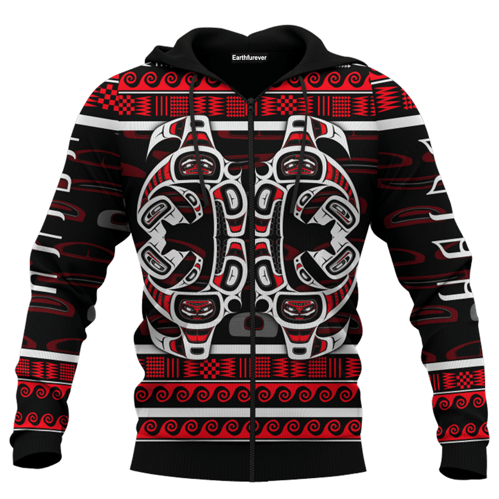 The Killing Whale Sweater Pacific Northwest Style Sweatshirt Haida Art Clothing