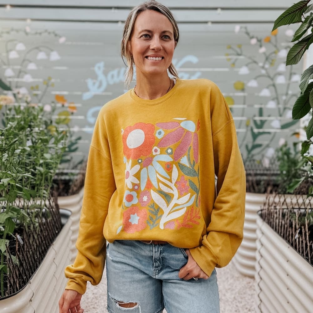 Mustard Flowers Sweatshirt Gift For Women