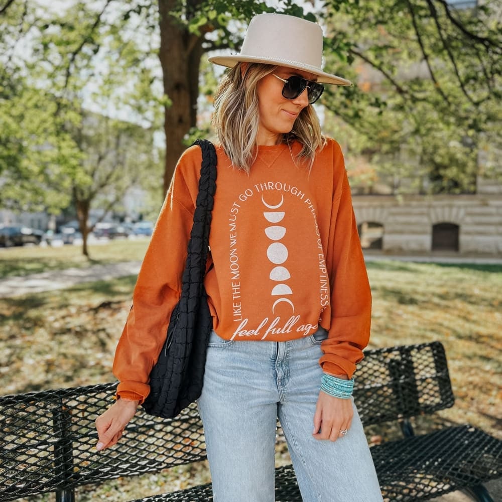 Phases of the Moon Sweatshirt Gift For Wife