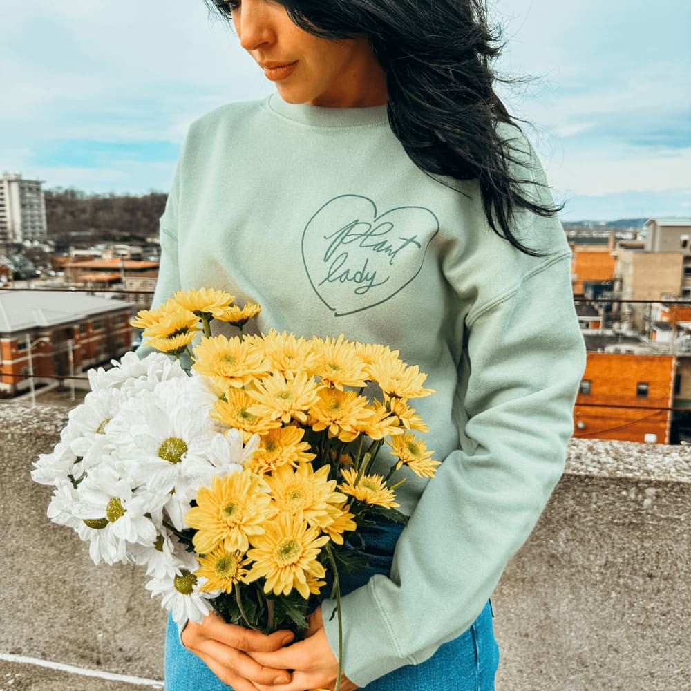 Plant Lady Cropped Sweatshirt Gift For Wife