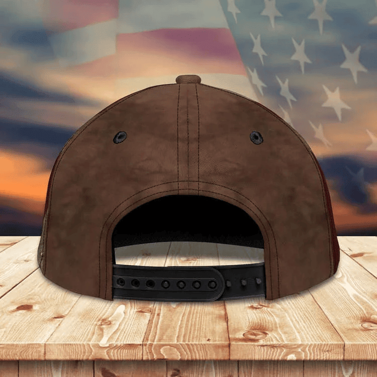 Customized Eagle Cap Leather American Flag Pattern, Eagle Hat for Dad, Eagle 3D baseball Cap for Veteran