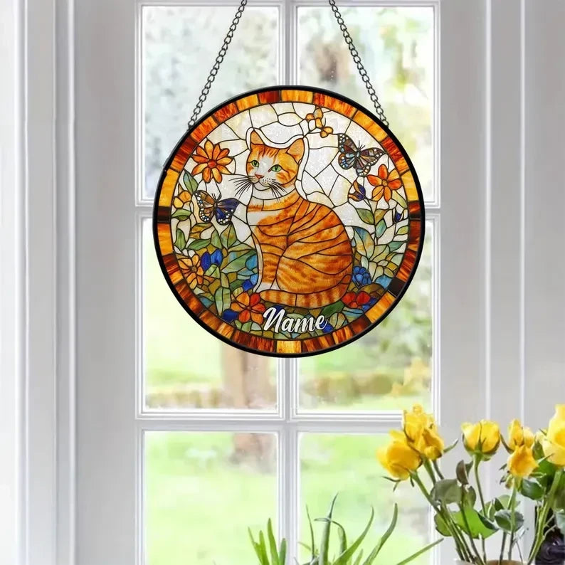 Beach Sunset Painted Glass, Sunset Suncatcher, Beach Home Decor, Gift For Her, Beach Landscape Glass Art, Ocean Sunset Window Hanging