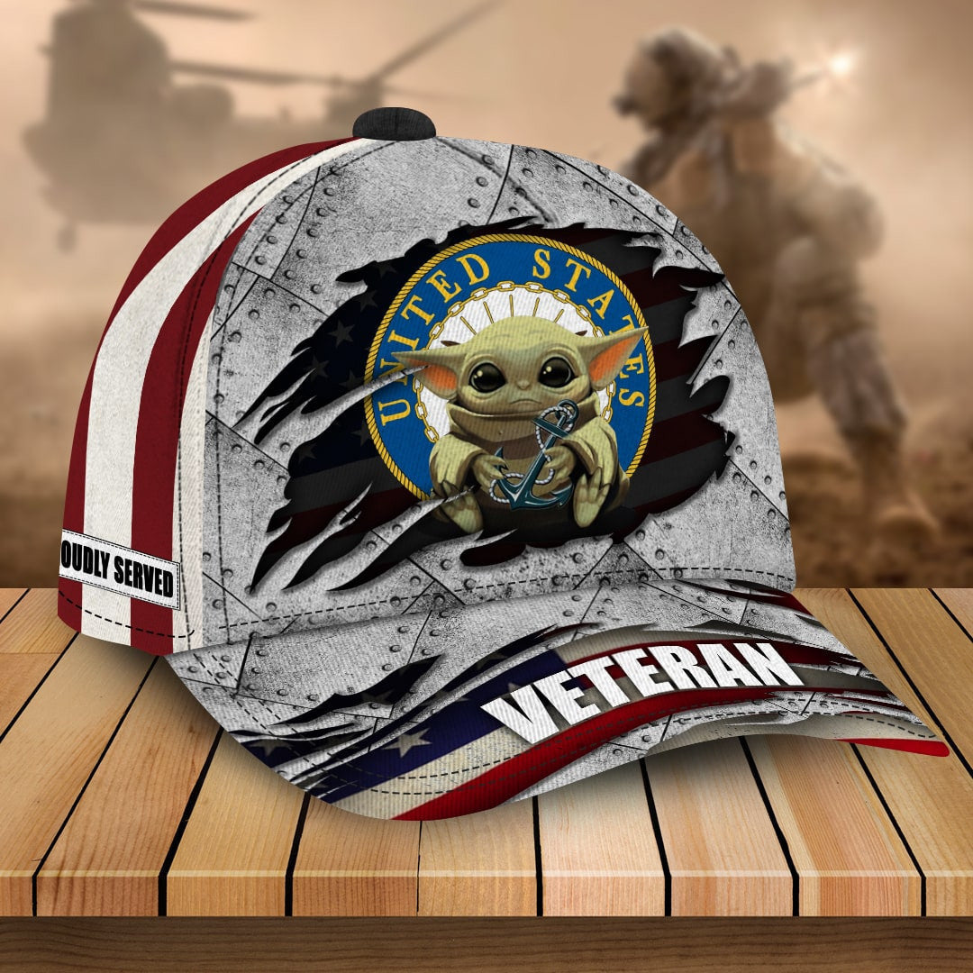 U.S Navy Veteran 3D Printed Cap USA Flag Cap