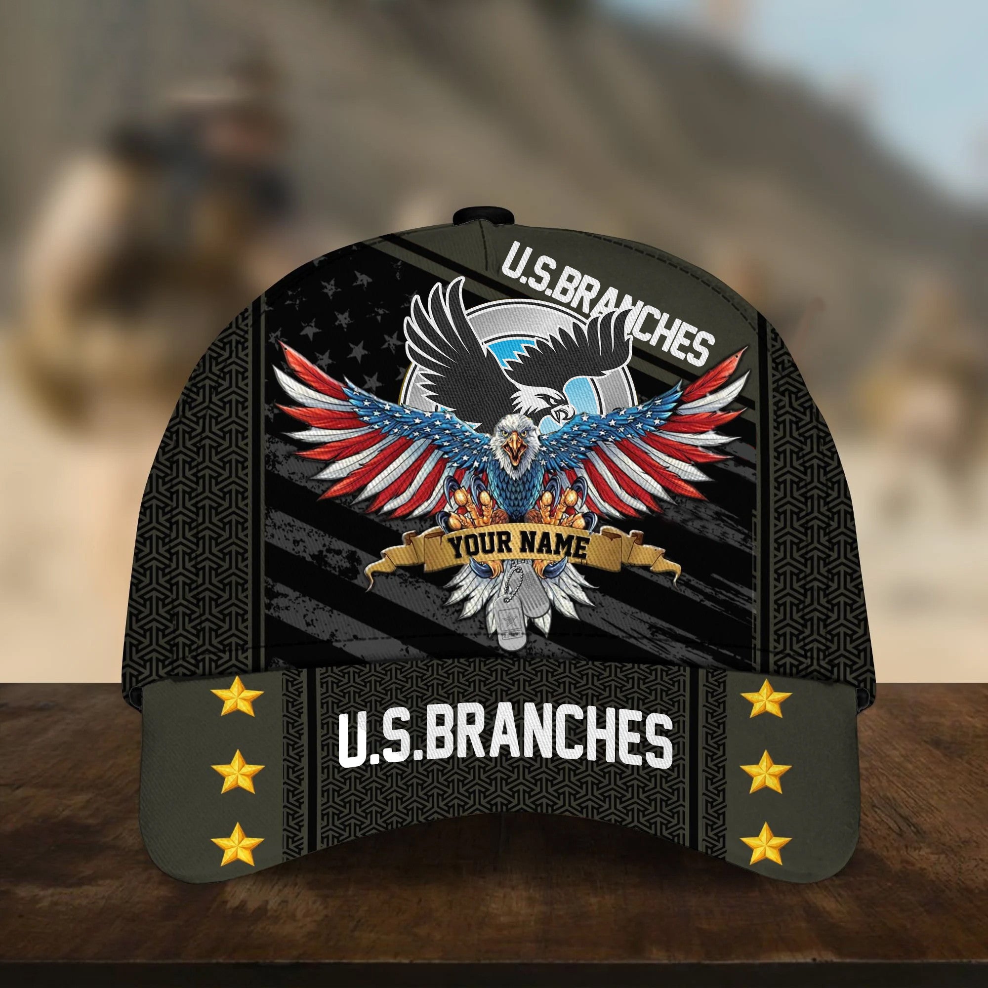 Custom U.S Branches Veteran Cap Personalized Cap 3D Printed