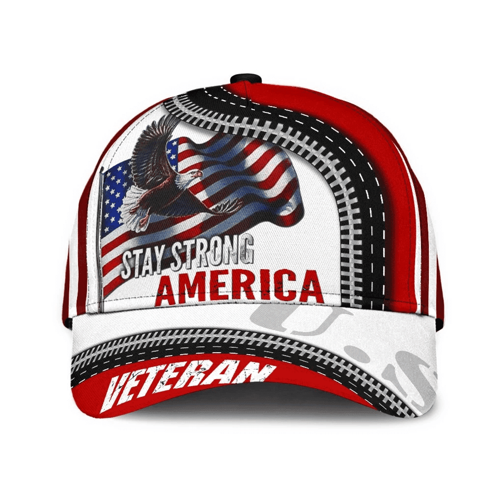 Stay Strong America U.S Veteran Cap 3D Printed Eagle USA Flag Cap