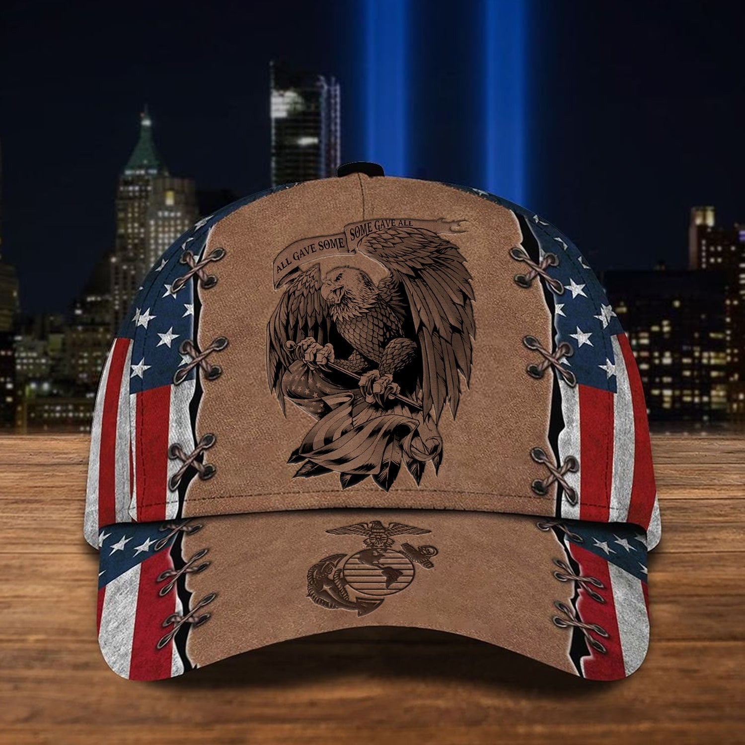 All Gave Some Some Gave All Multiservice U.S Veteran 3D Cap Eagle USA Flag Cap