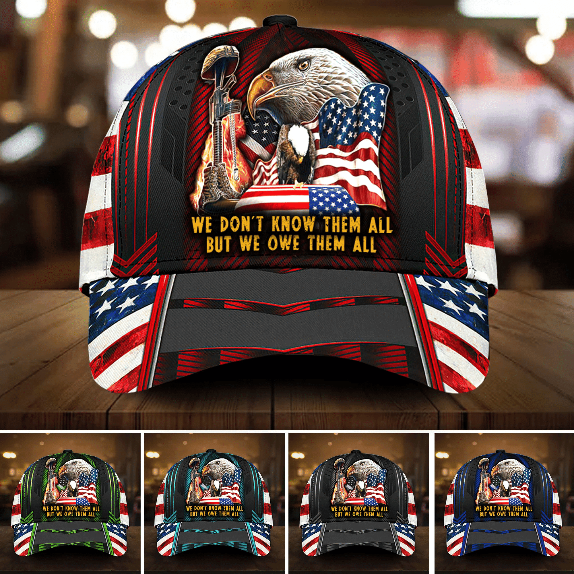 We Don't Know Them All But We Owe Them All U.S Veteran Cap 3D Printed Multicolored Cap