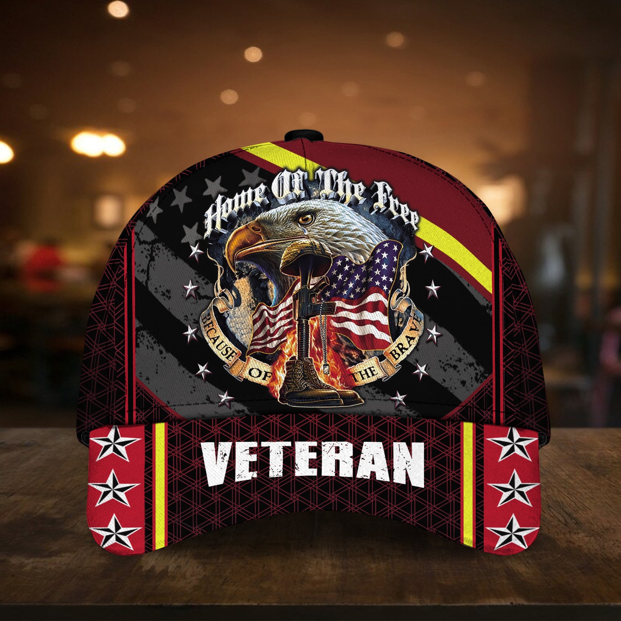 Home Of The Free U.S Veteran Cap 3D Printed Multicolor Cap Eagle USA Flag Cap
