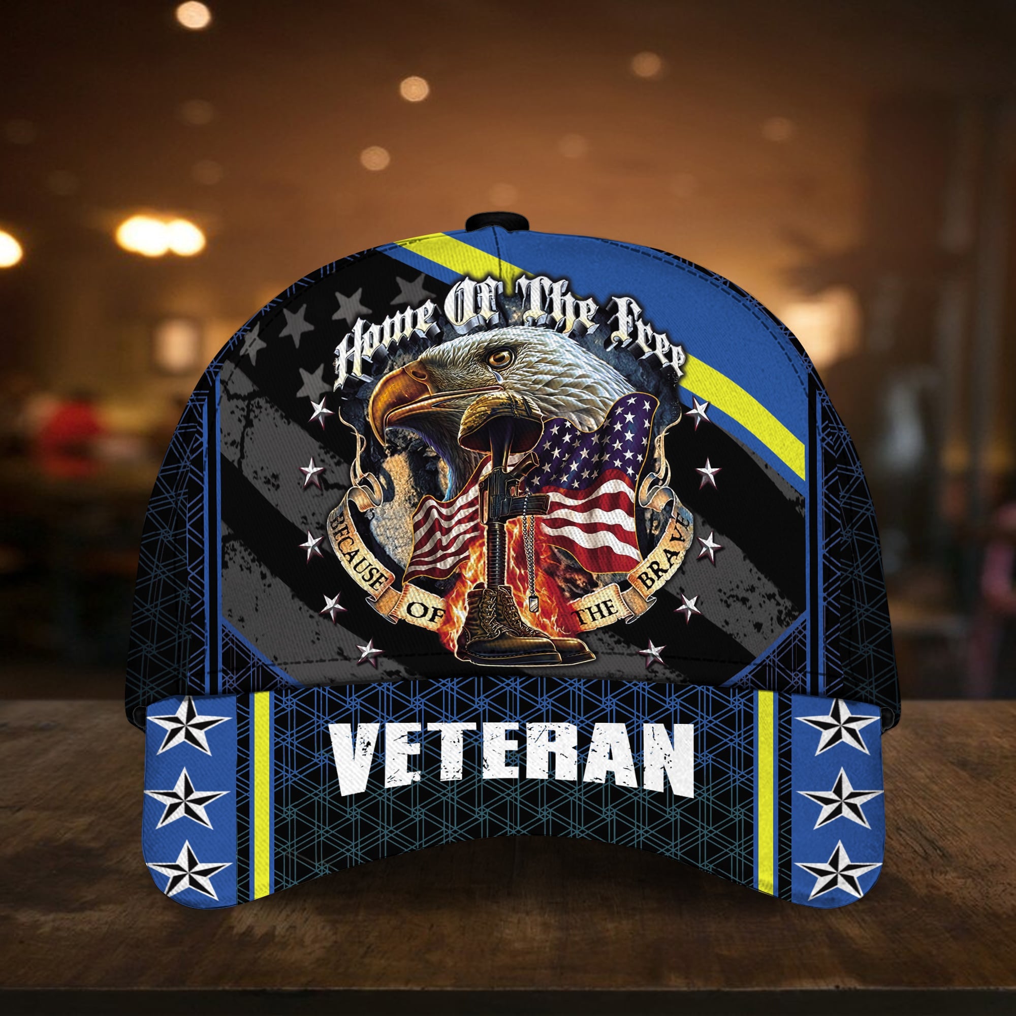 Home Of The Free U.S Veteran Cap 3D Printed Multicolor Cap Eagle USA Flag Cap