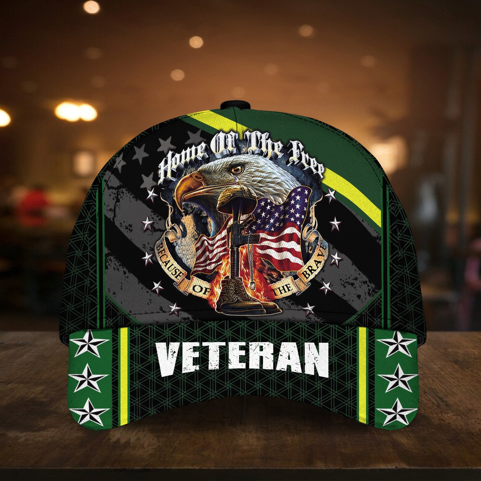 Home Of The Free U.S Veteran Cap 3D Printed Multicolor Cap Eagle USA Flag Cap