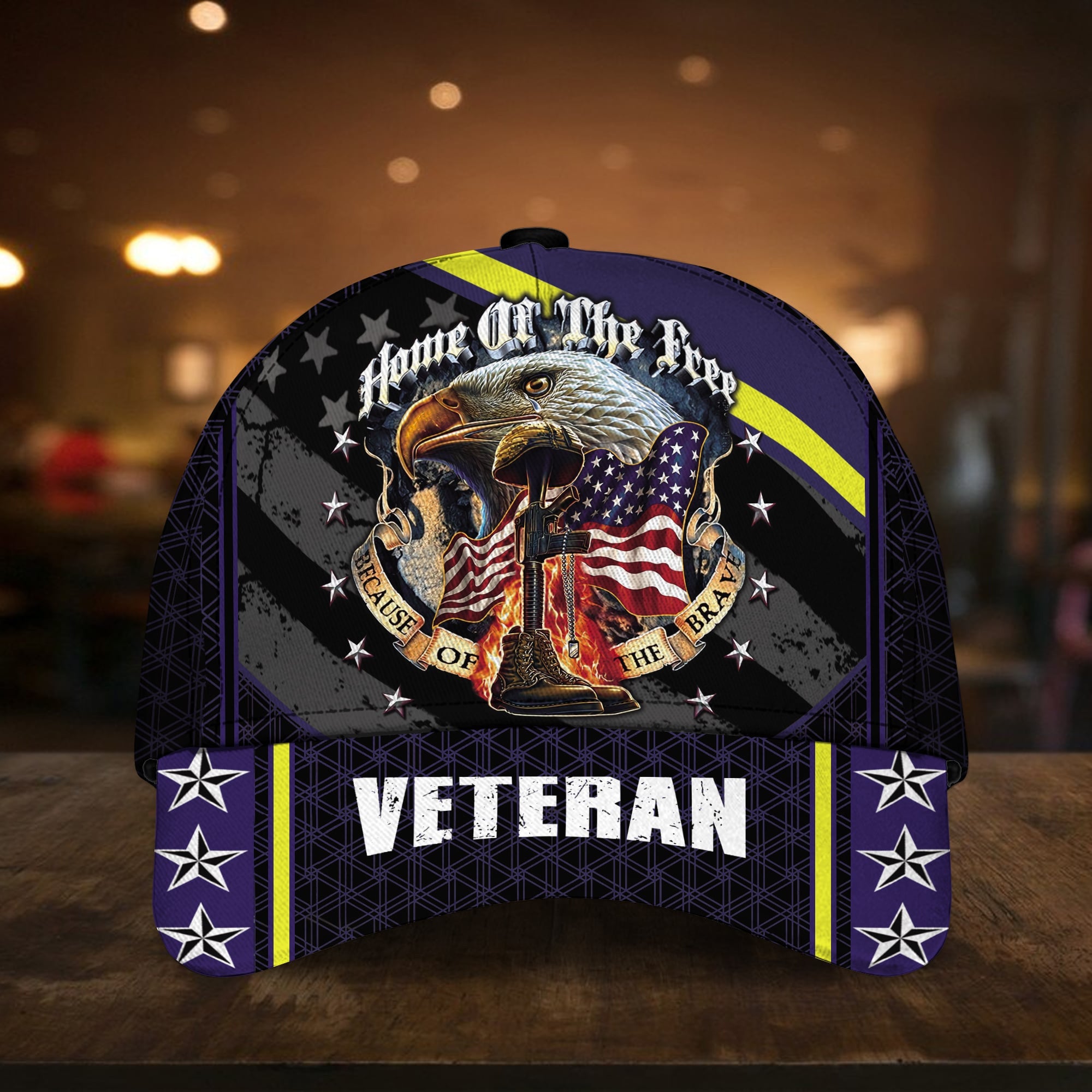 Home Of The Free U.S Veteran Cap 3D Printed Multicolor Cap Eagle USA Flag Cap