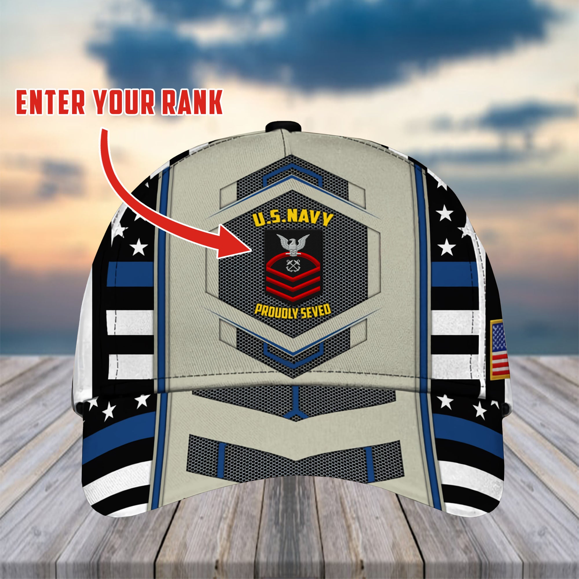 Personalized U.S Navy Veteran Cap 3D Printed