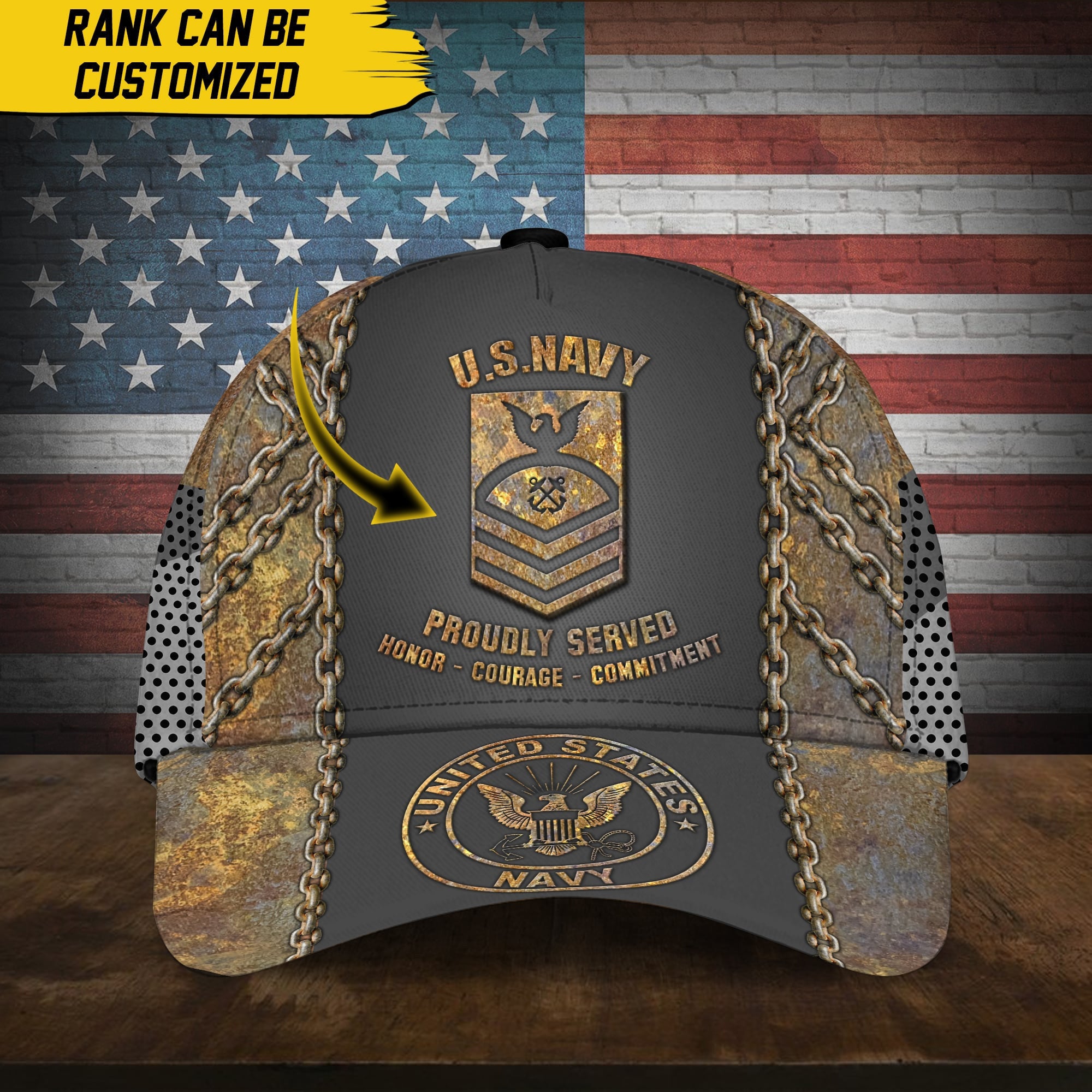 Personalised U.S Navy Veteran Cap 3D Printed