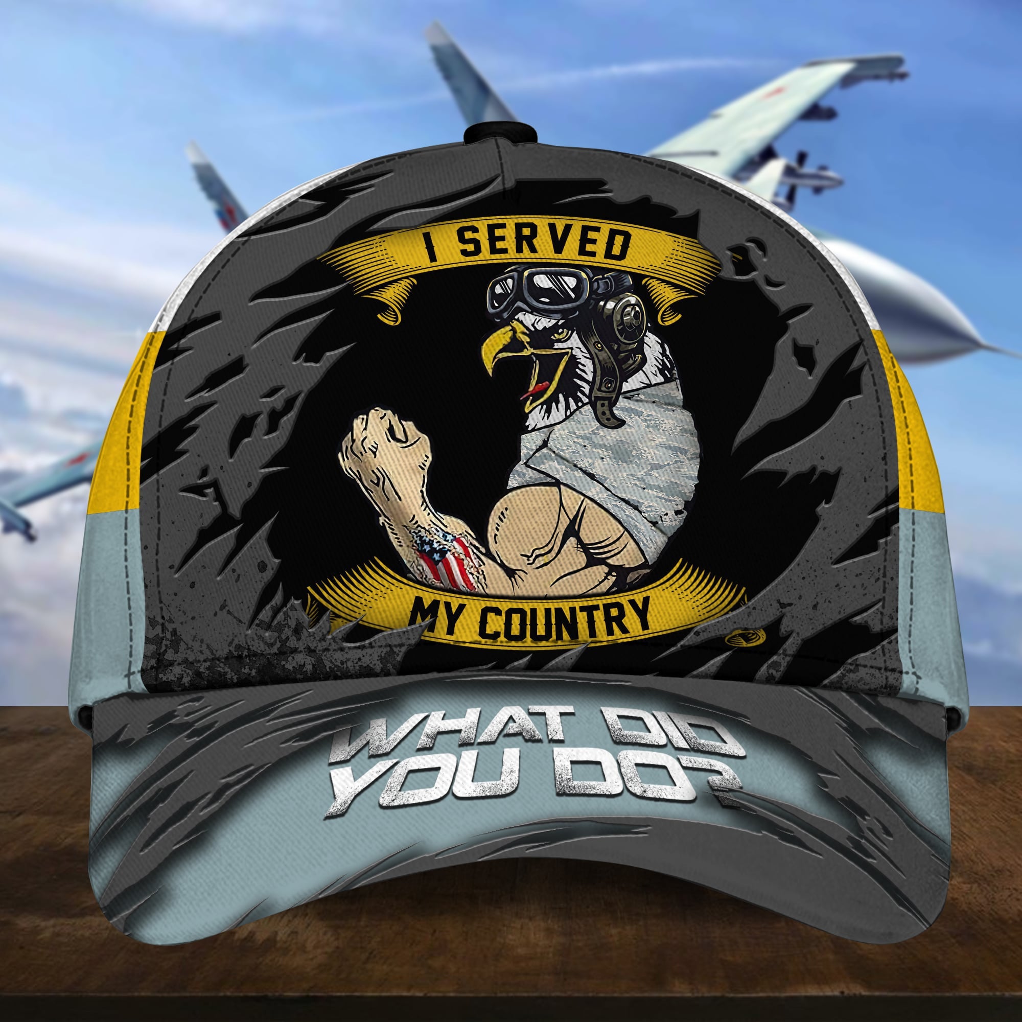 U.S Air Force Veteran Cap Iron Camo Cap