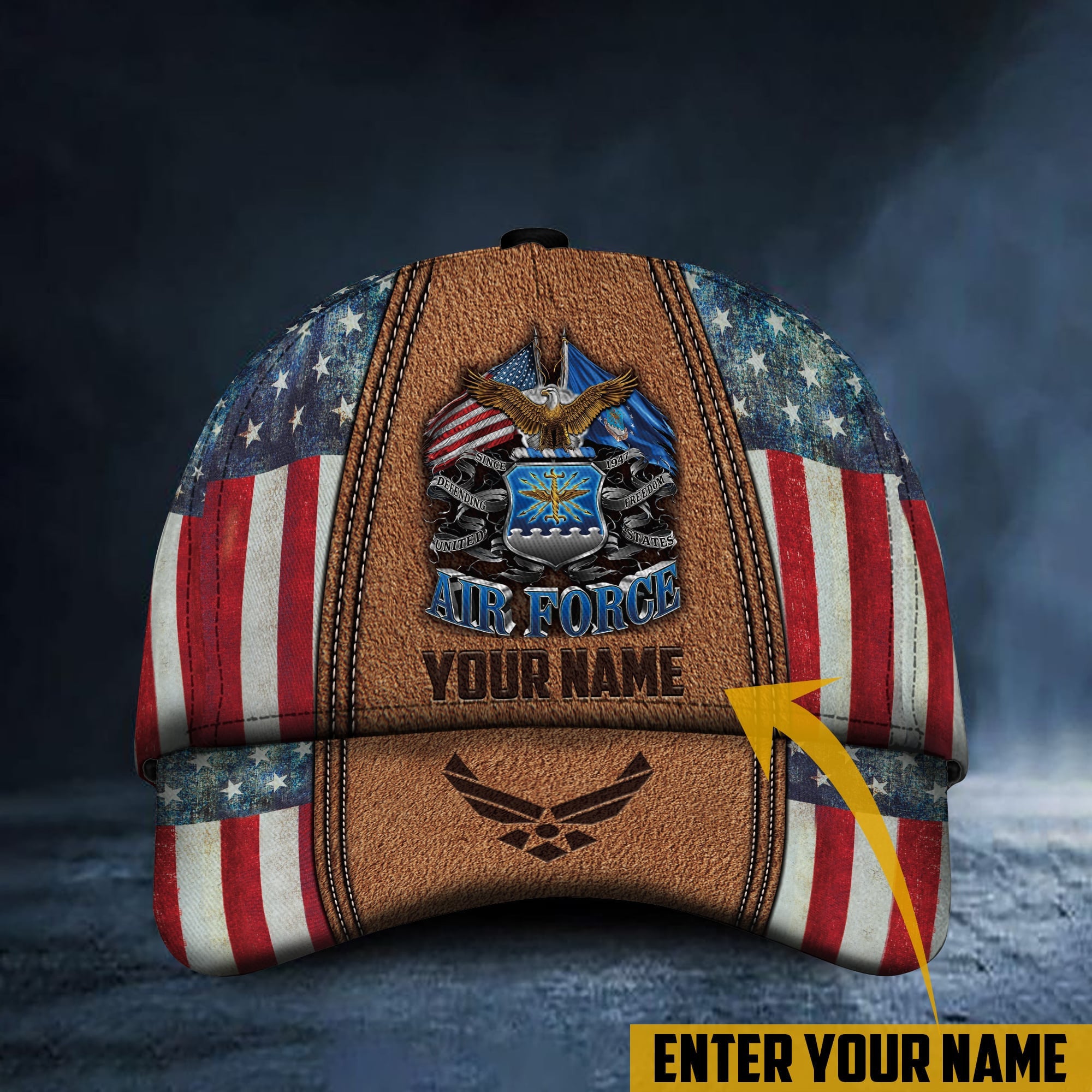 Personalized 3D Printed U.S Air Force Veteran Cap