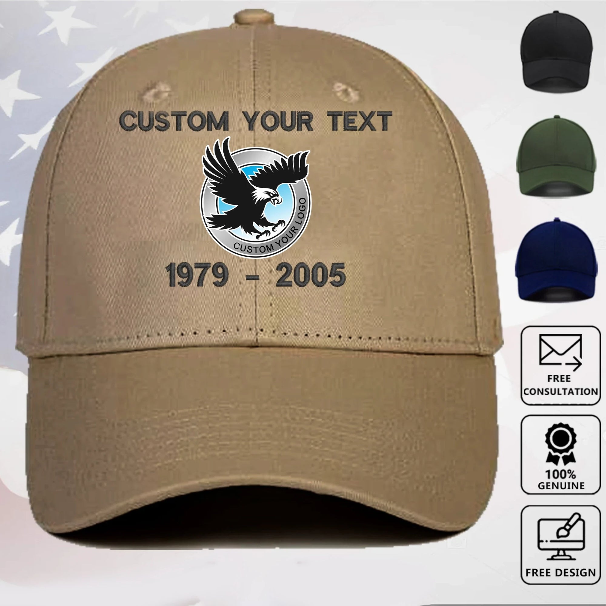 Custom US Military Embroidery Hat - Personalized Veteran Cap - Veteran Gift Idea