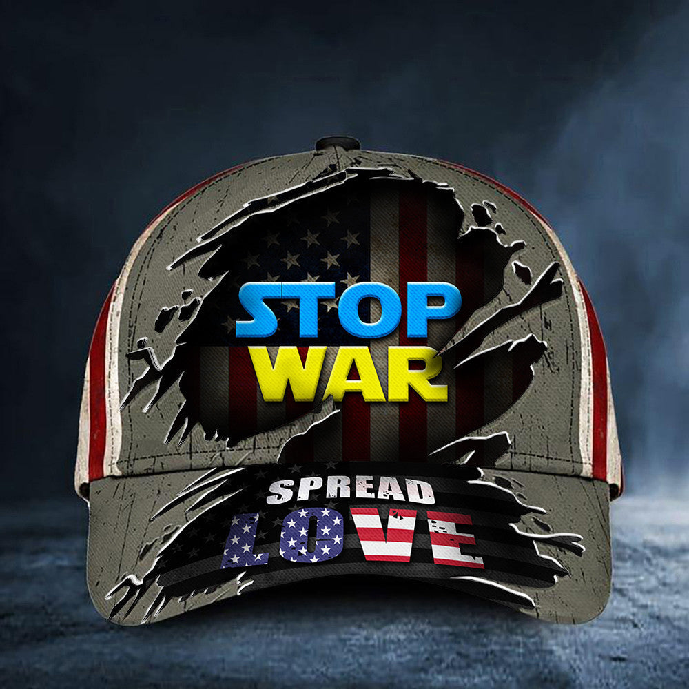 Stop War Spread Love American Flag Hat Classic Cap
