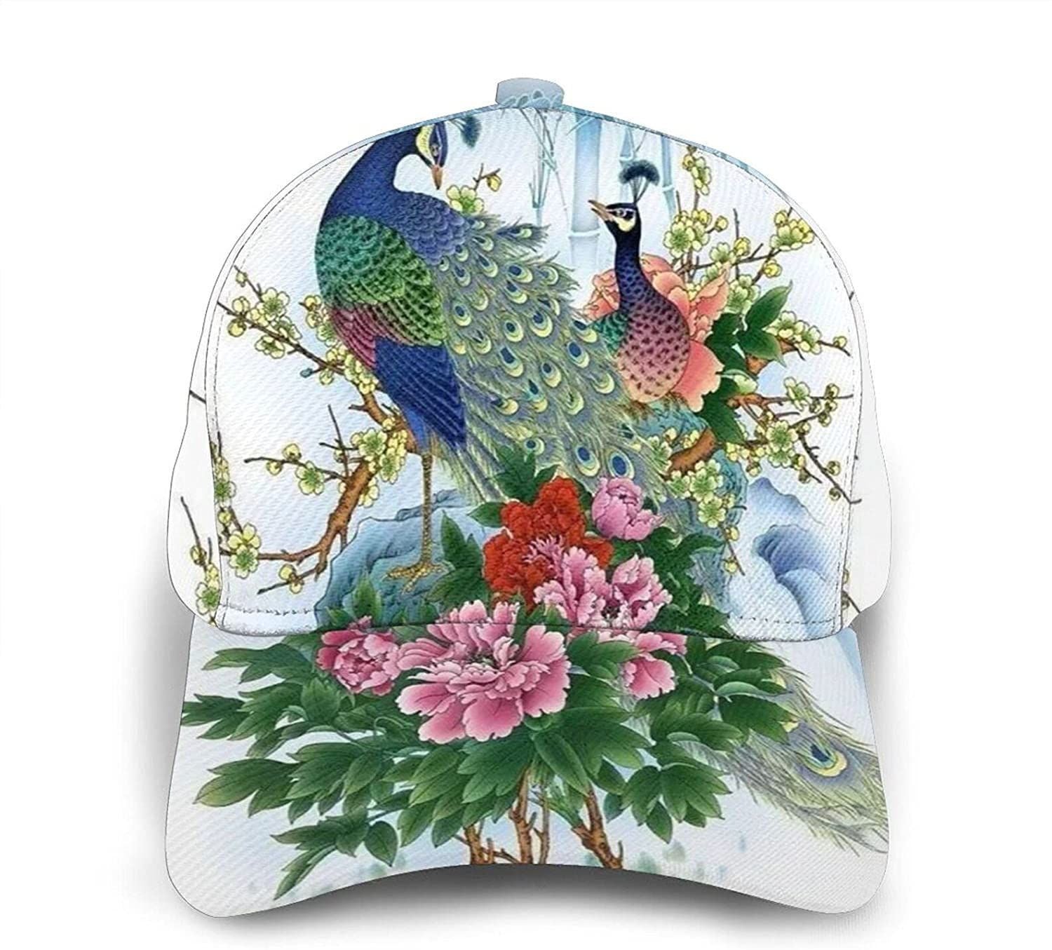 Peacock Classic Baseball 3D Cap Adjustable Twill Sports Dad Hats For Unisex Hat Classic Cap