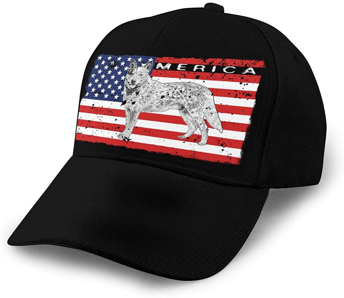 Patriotic Australian Cattle Dog Usa Flag 3D Printing Baseball Cap Trucker Cap Hat Classic Cap
