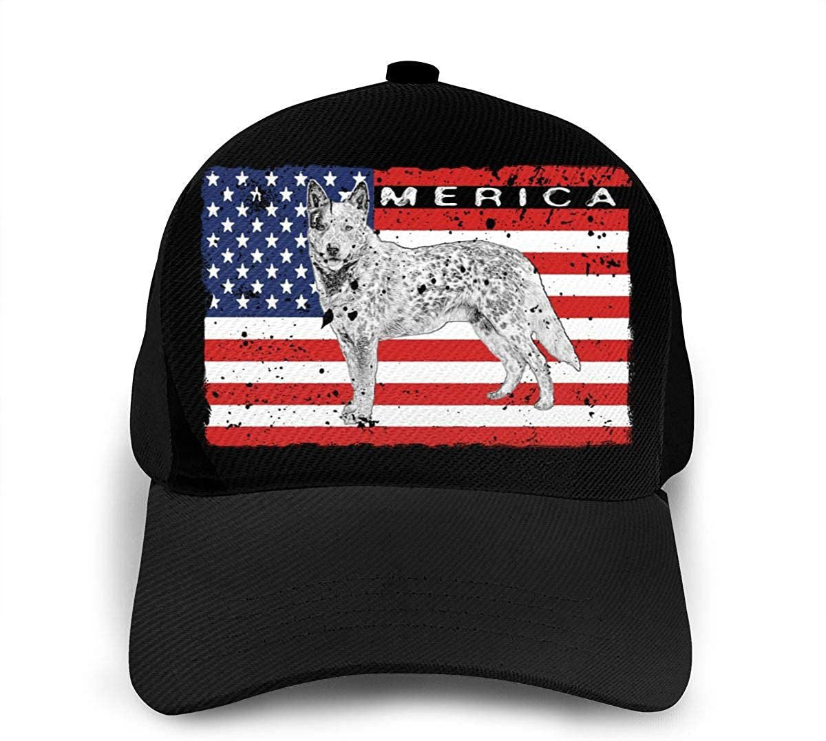 Patriotic Australian Cattle Dog Usa Flag 3D Printing Baseball Cap Trucker Cap Hat Classic Cap