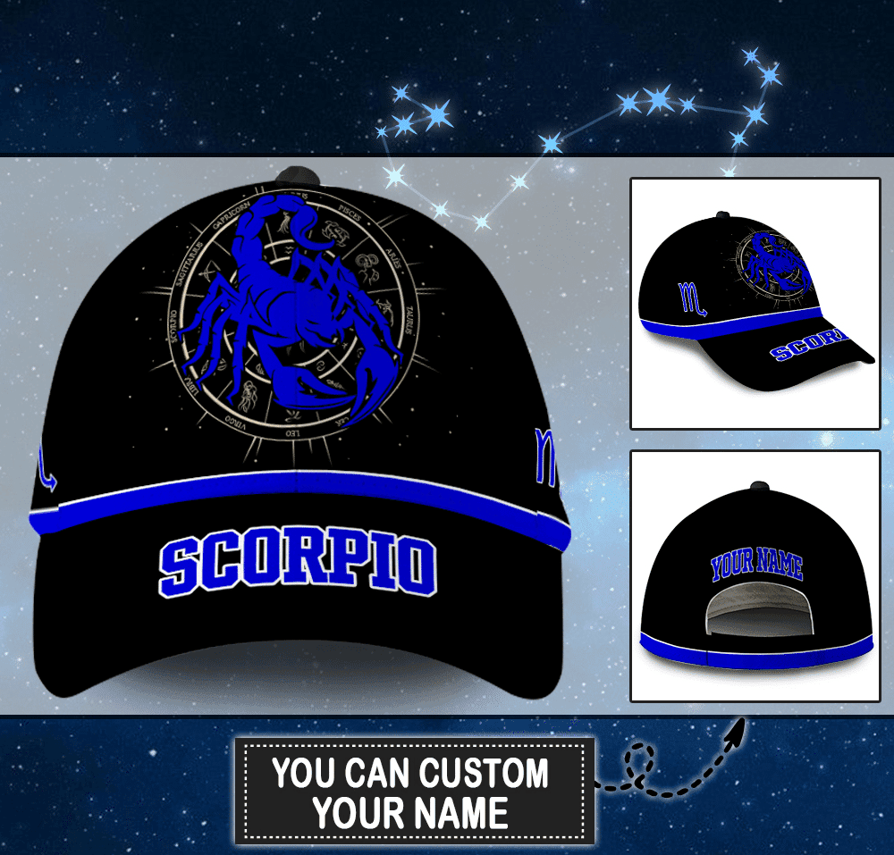 Personalized Custom Name Stunning Scorpio Zodiac Hat Classic Cap