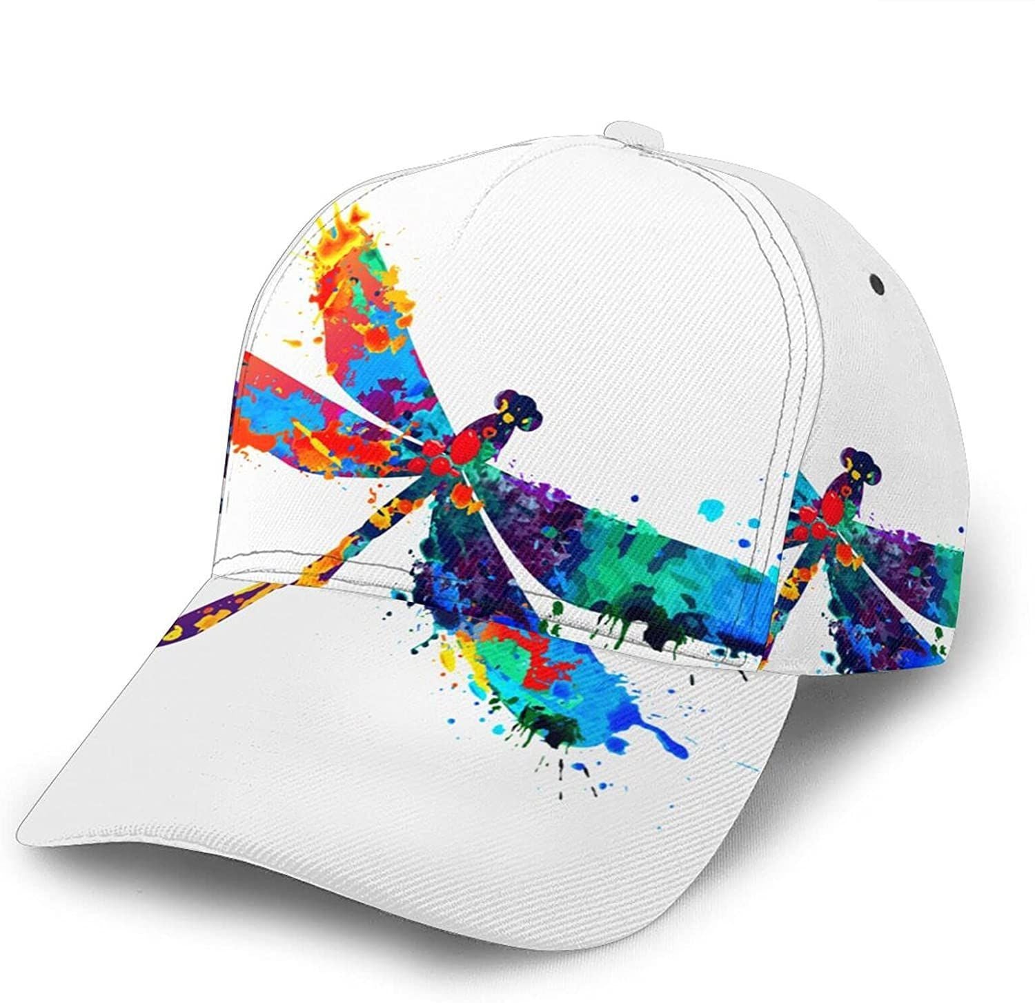 Paint Splash Dragonfly Print Hat Classic Cap Baseball 3D Cap Adjustable Twill Sports