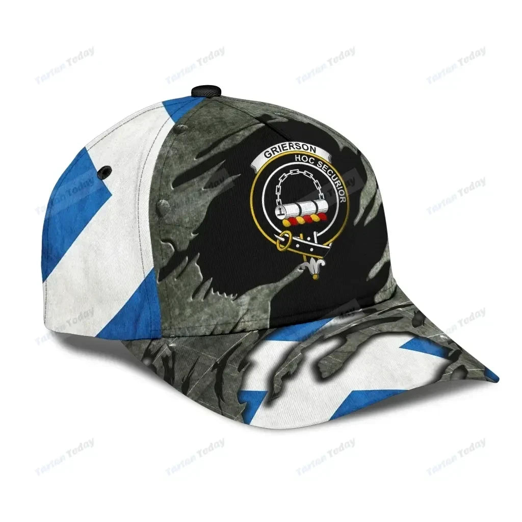 Grierson Clan Tartan Crest Hat Classic Cap 3D