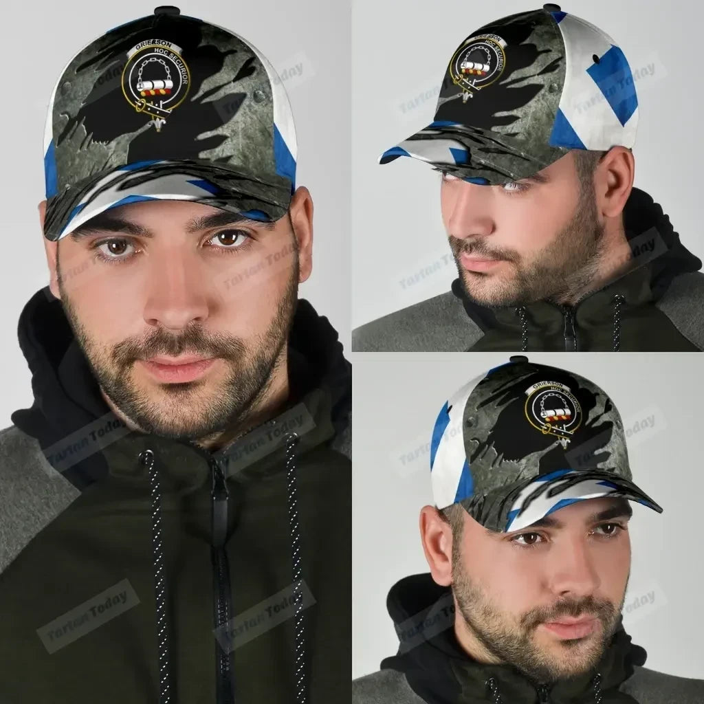 Grierson Clan Tartan Crest Hat Classic Cap 3D