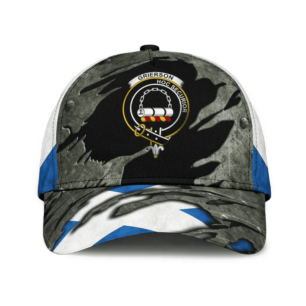 Grierson Clan Tartan Crest Hat Classic Cap 3D