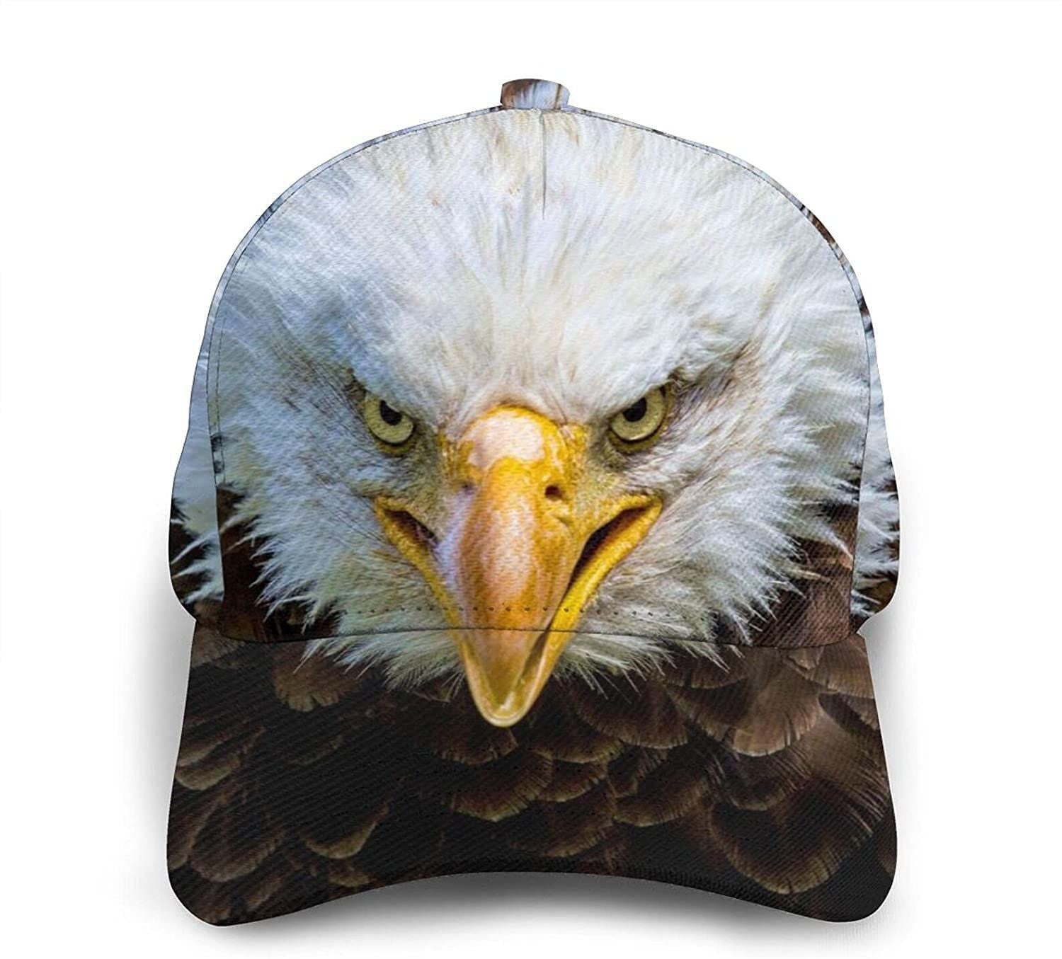 Bald Eagle American Flag Print Classic Baseball 3D Cap Adjustable Twill Sports Dad Hats
