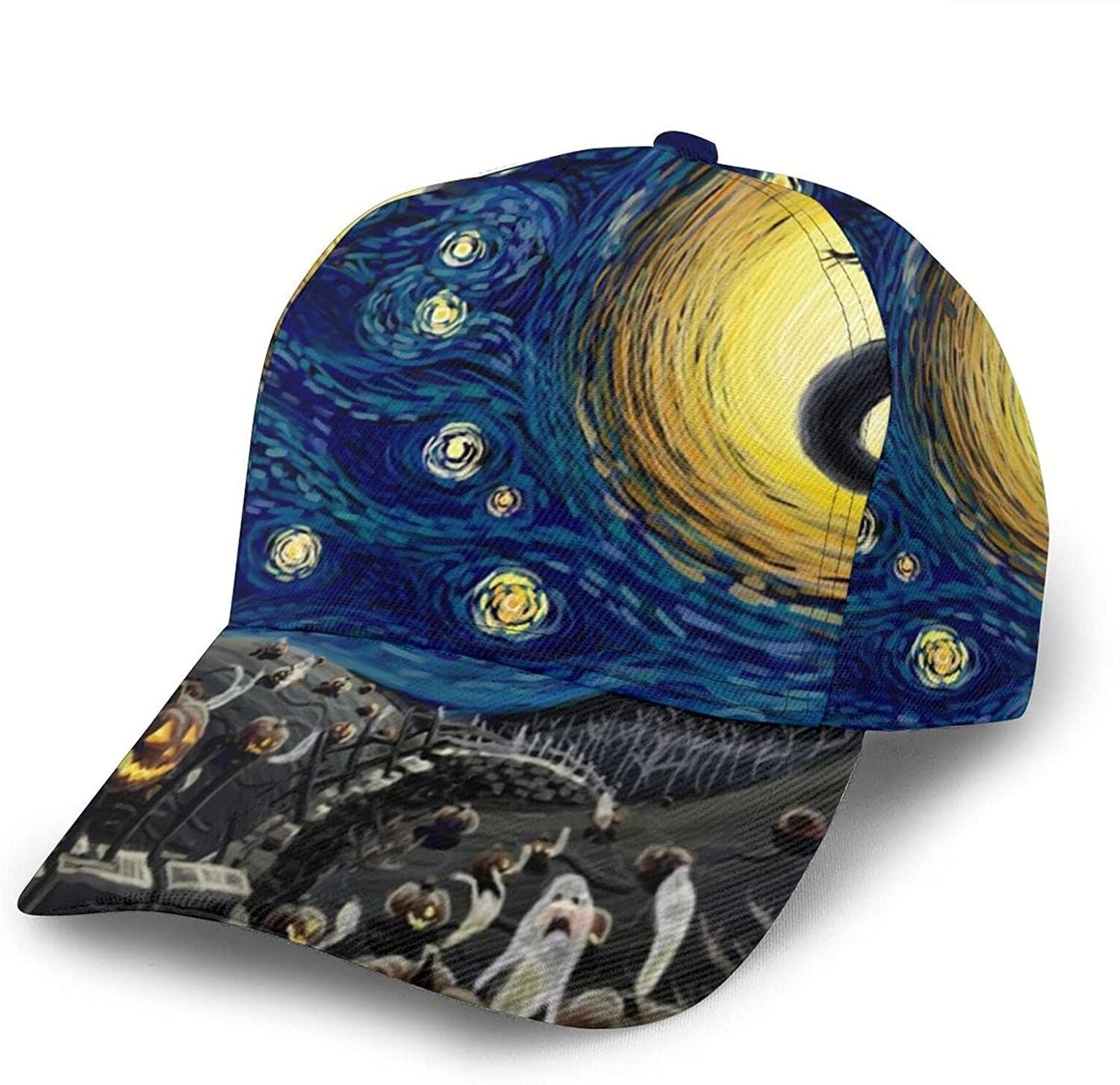 The Starry Night Print Casual Baseball 3D Cap Adjustable Twill Sports Dad Hats For Unisex Classic Cap