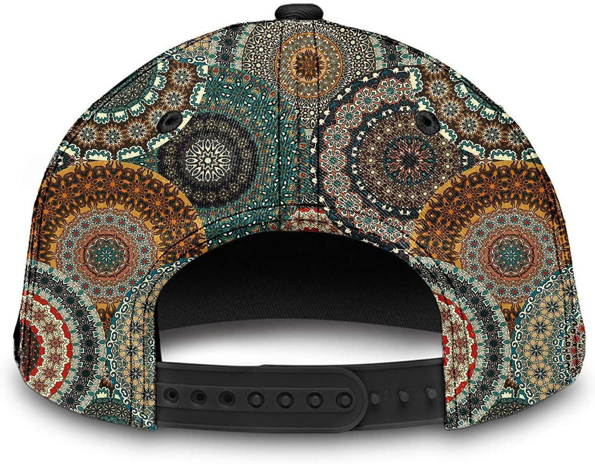Elephant African Vintage Geometric Pattern Baseball 3D Cap Unisex Curved Brim Adjustable Dad Hat Claasic Cap