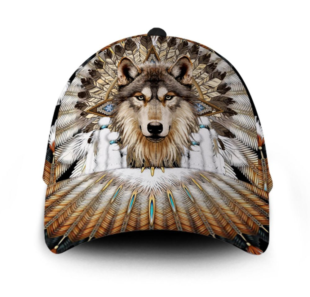 Wolf Native American Hat Classic Cap