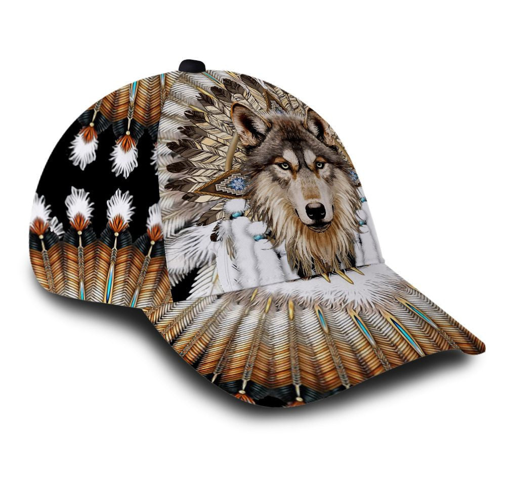 Wolf Native American Hat Classic Cap