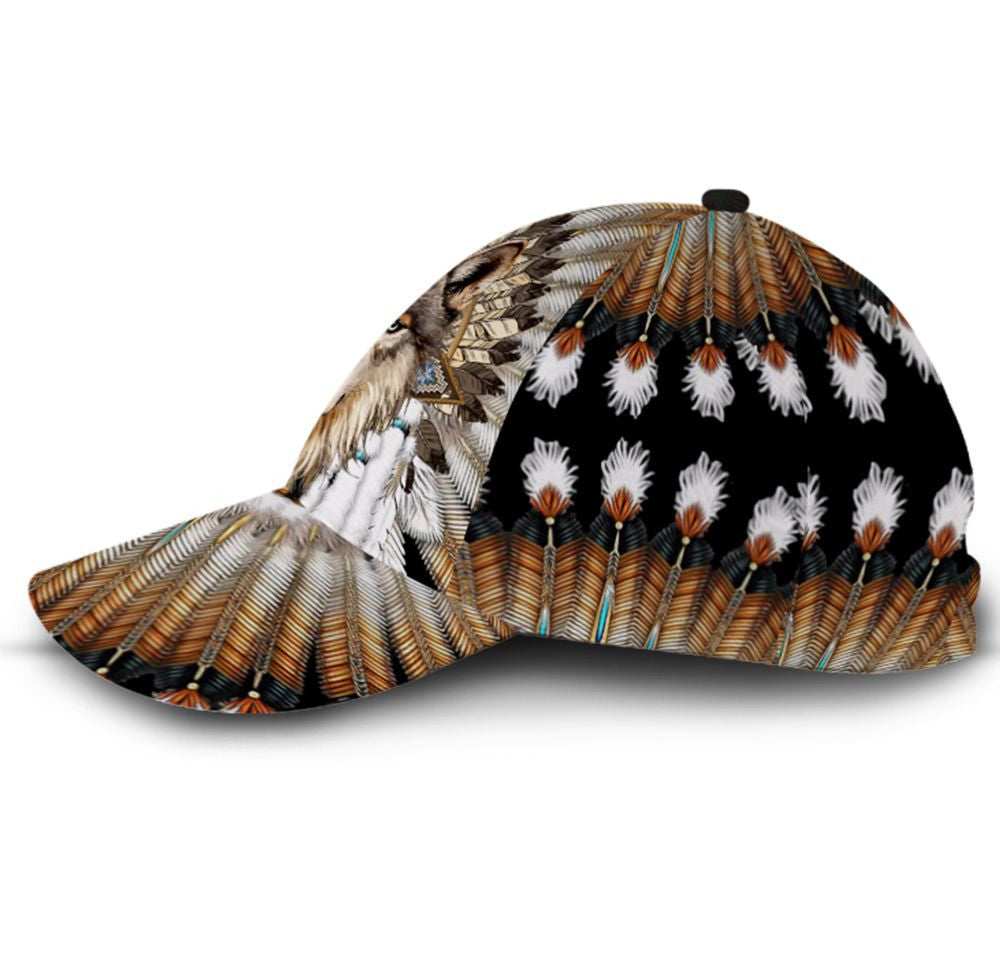 Wolf Native American Hat Classic Cap