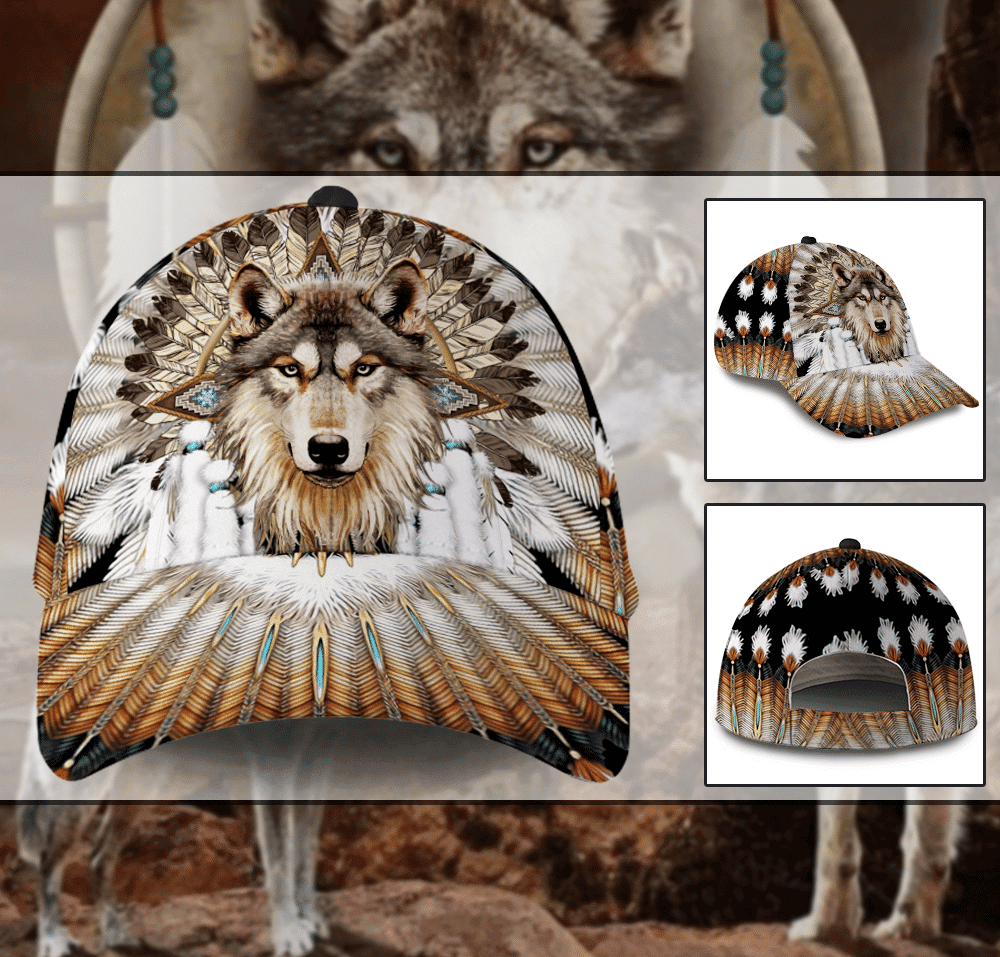 Wolf Native American Hat Classic Cap