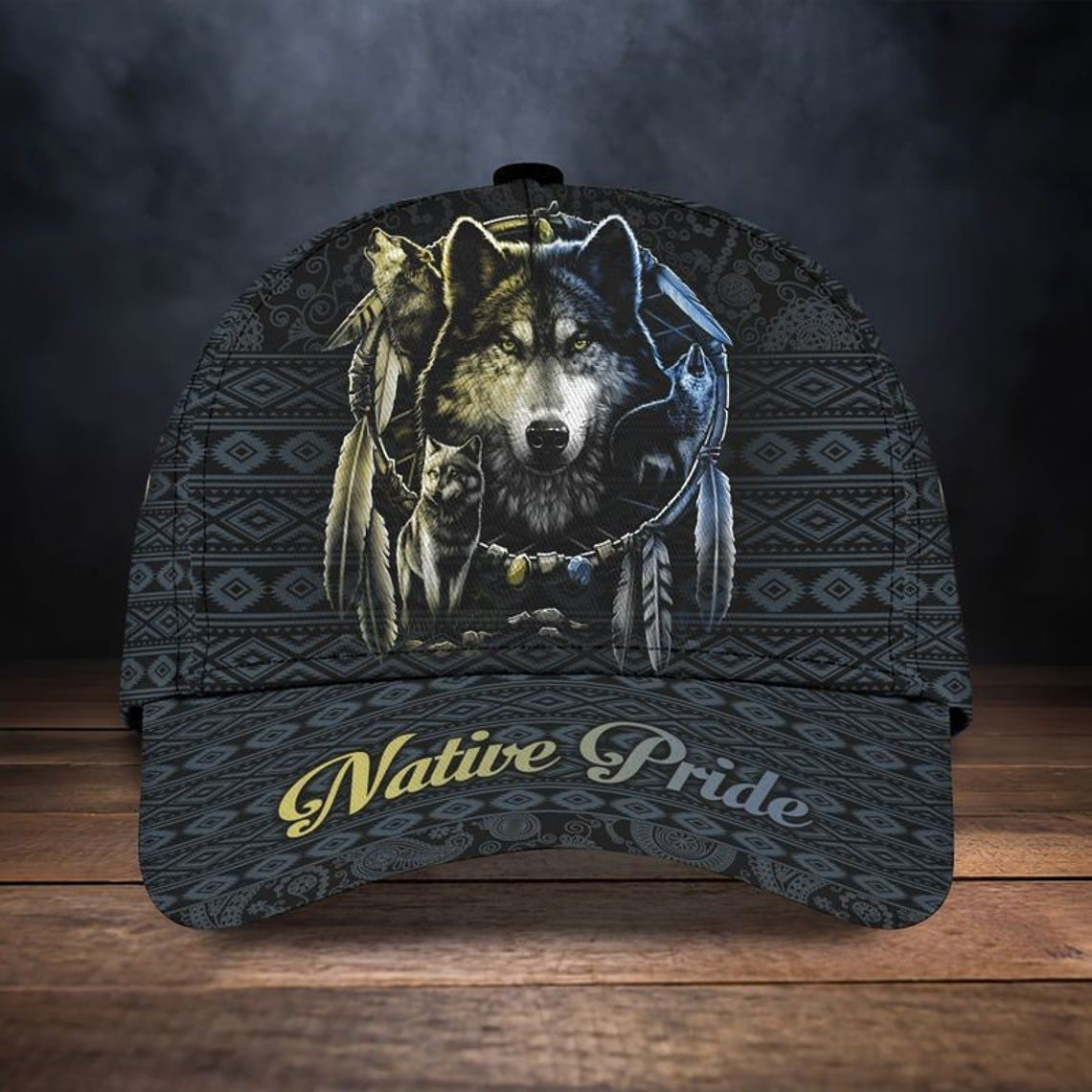 Wolf Dreamcatcher - Native American Baseball Cap - Native Pride Hat Classic Cap