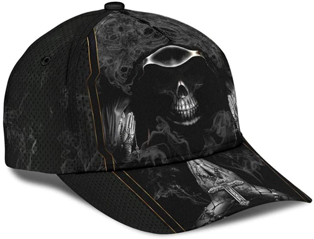 Skull Smoke Mystery Black2 3D Printed Unisex Hat Classic Cap, Snapback Cap, Baseball Cap