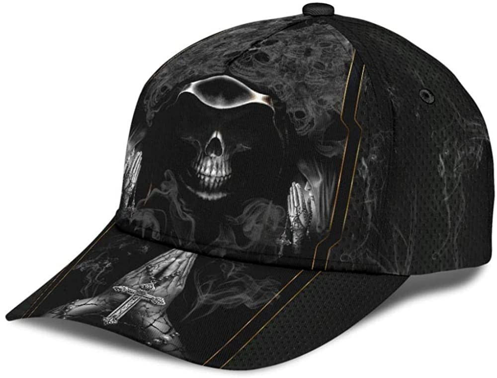 Skull Smoke Mystery Black2 3D Printed Unisex Hat Classic Cap, Snapback Cap, Baseball Cap